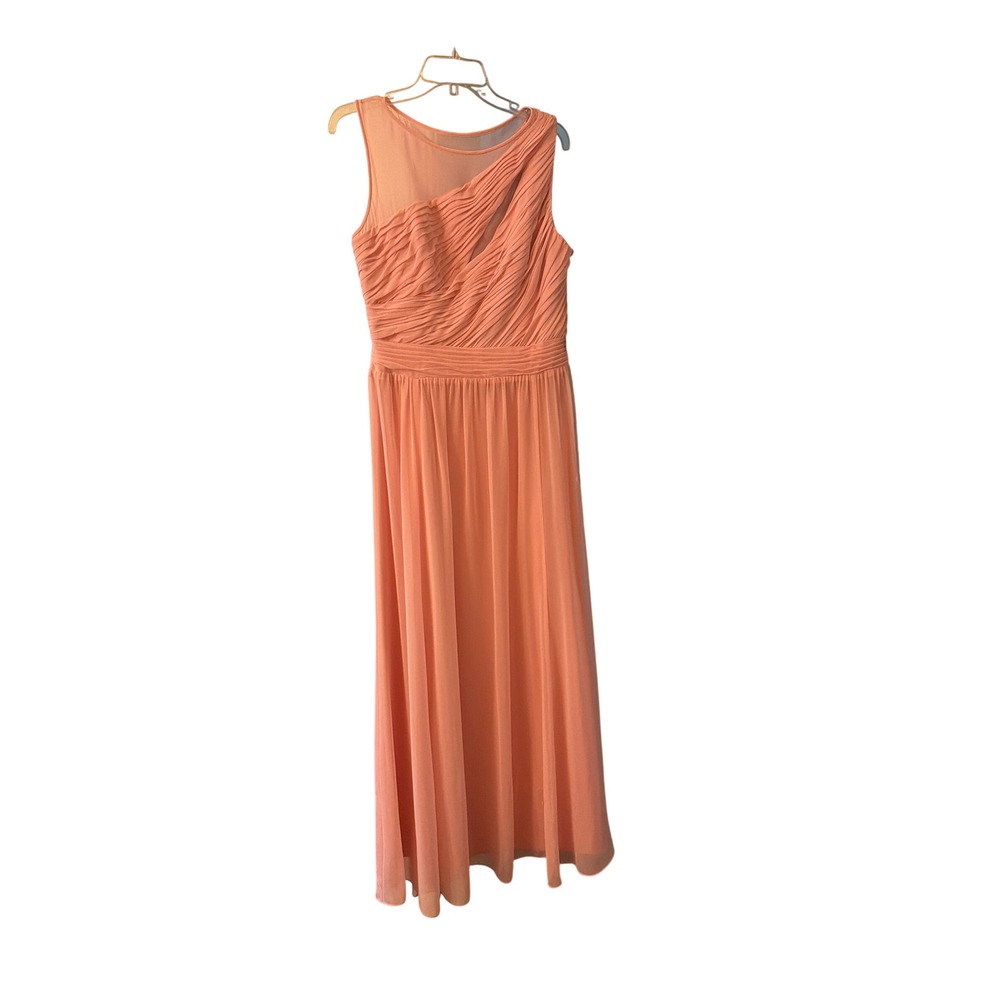 Lauren Ralph Lauren Gown Pink One Shoulder Ruched Illusion Evening Dress 10 New